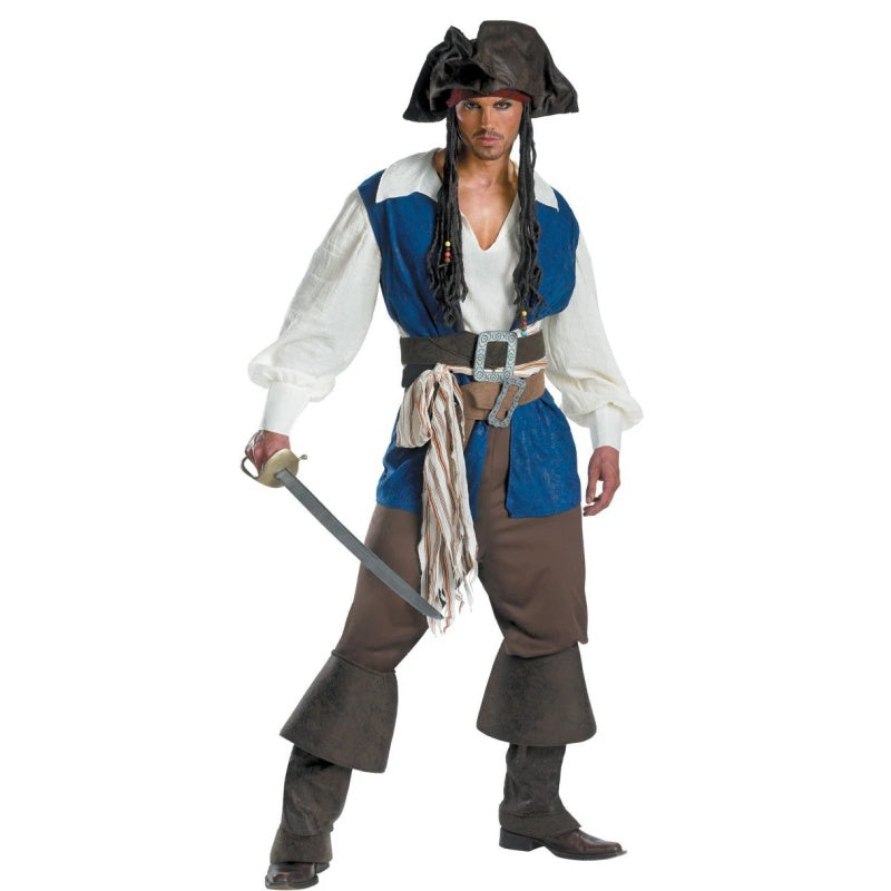 Adult Pirates of The Caribbean Captain Jack Sparrow Costume for Men and Women
