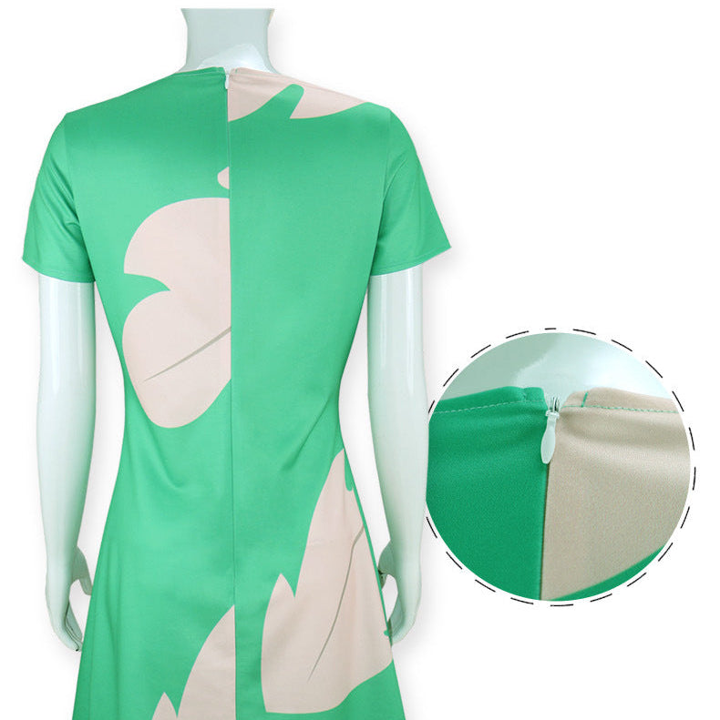 Girls Red Princess Leaf Lilo Dress Short Sleeve Hawaiian Costume for Girls Birthday Outfit Halloween Party Wear