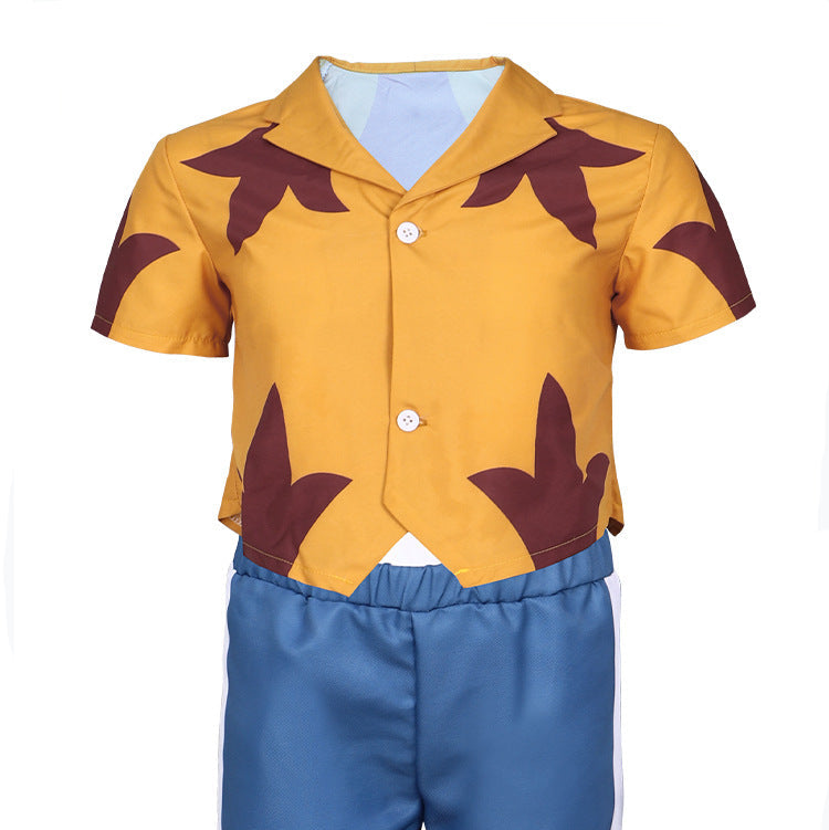 Boys Jumba Jookiba Cosplay Costume Yellow Tops and Blue Pants Set for Boys Birthday Outfit Halloween Party Wear