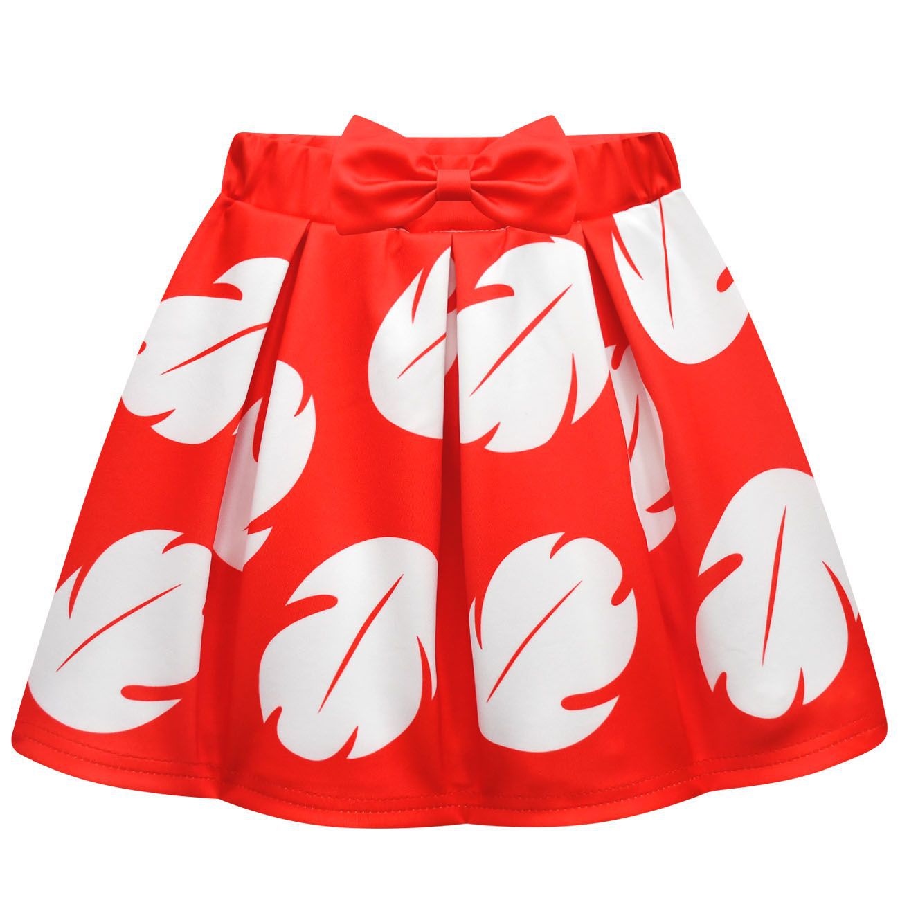 Lilo Pelekai Kostüm für Mädchen, Red Leaf Hawaii-T-Shirt und Rock mit Tasche