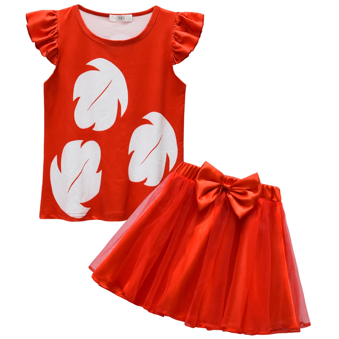 Summer Hawaiian Red Tutu Dress for Girls T-Shirt and Skirt with Bag Birthday Party Gifts