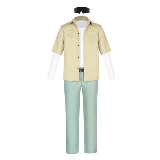 Mens JJK Satoru Gojo Cosplay Costume Casual Suit with Blindfold