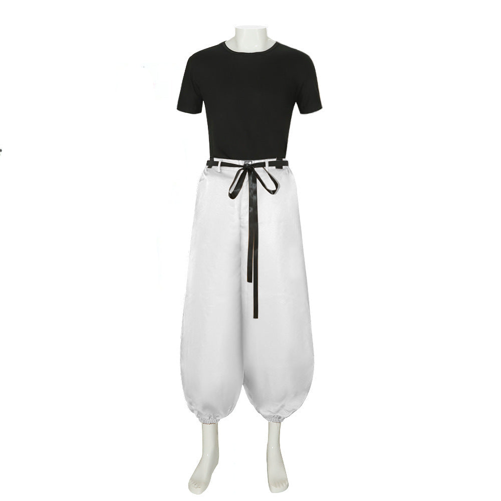 Mens Anime Touji Fushiguro Cosplay Costume Short Sleeve Top Pant Outfit Fushiguro Toji Cosplay Suit Halloween Costume