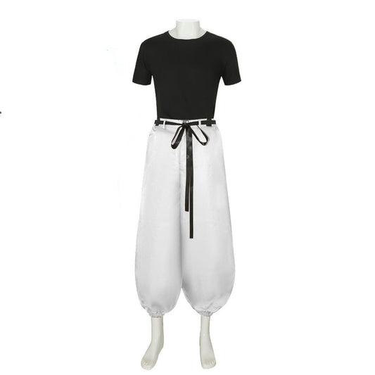 Mens Anime Touji Fushiguro Cosplay Costume Short Sleeve Top Pant Outfit Fushiguro Toji Cosplay Suit Halloween Costume
