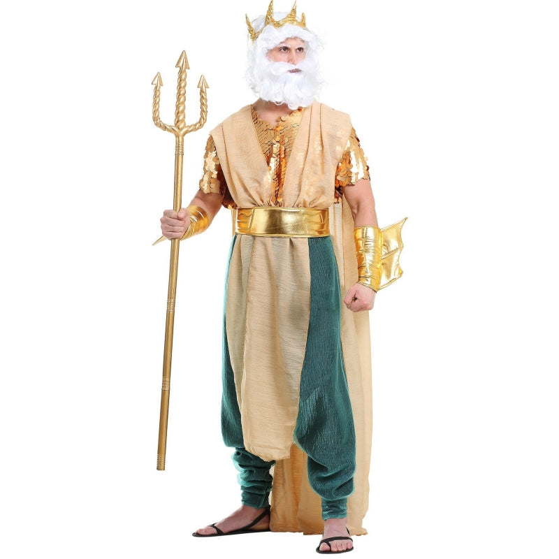 Neptune King Sea Siren Mermaid Queen Costume for Men and Women