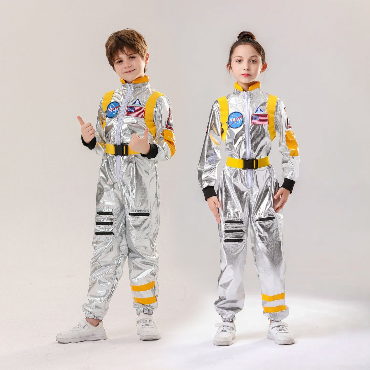 Weltraumpilot-Astronautenkostüm für Kinder und Erwachsene, Party, Halloween, Karneval, Outfit-Set
