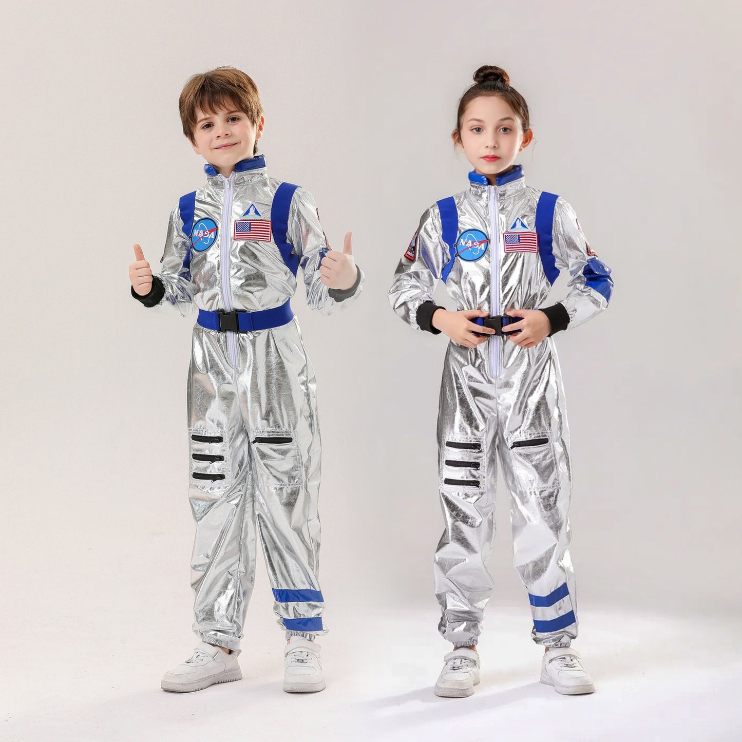 Weltraumpilot-Astronautenkostüm für Kinder und Erwachsene, Party, Halloween, Karneval, Outfit-Set