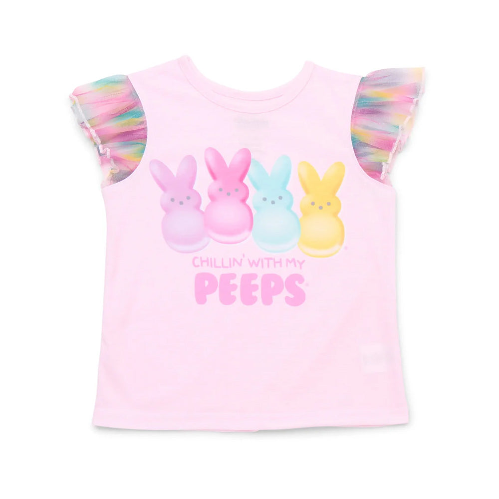 Pyjama-Set aus Baumwolle mit Rüschenärmeln, Oberteil und Shorts für Mädchen, Größen 4–12