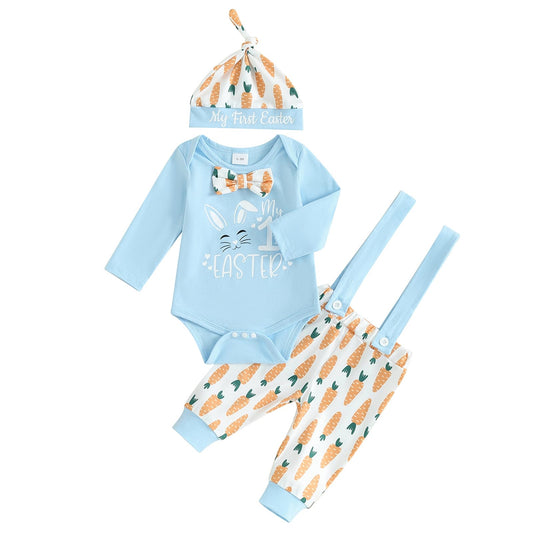 Bestseller: Oster-Outfit für Neugeborene – 3-teiliges Coming-Home-Set: Strampler, Hose und Mütze