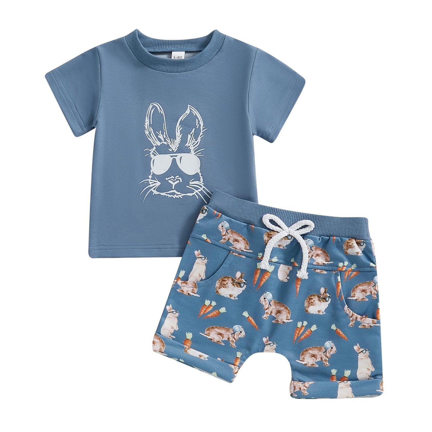 Süßes Osterhasen-Set – Kleinkinder-Hase-Shirt & Shorts für Jungen & Mädchen