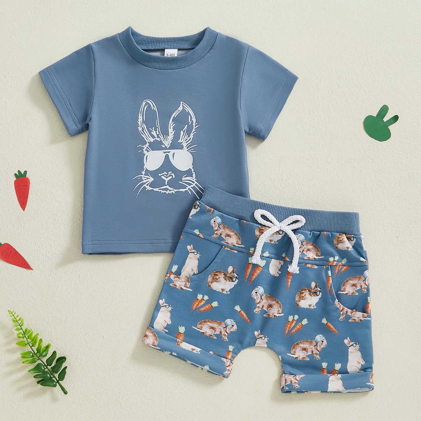 Süßes Osterhasen-Set – Kleinkinder-Hase-Shirt & Shorts für Jungen & Mädchen