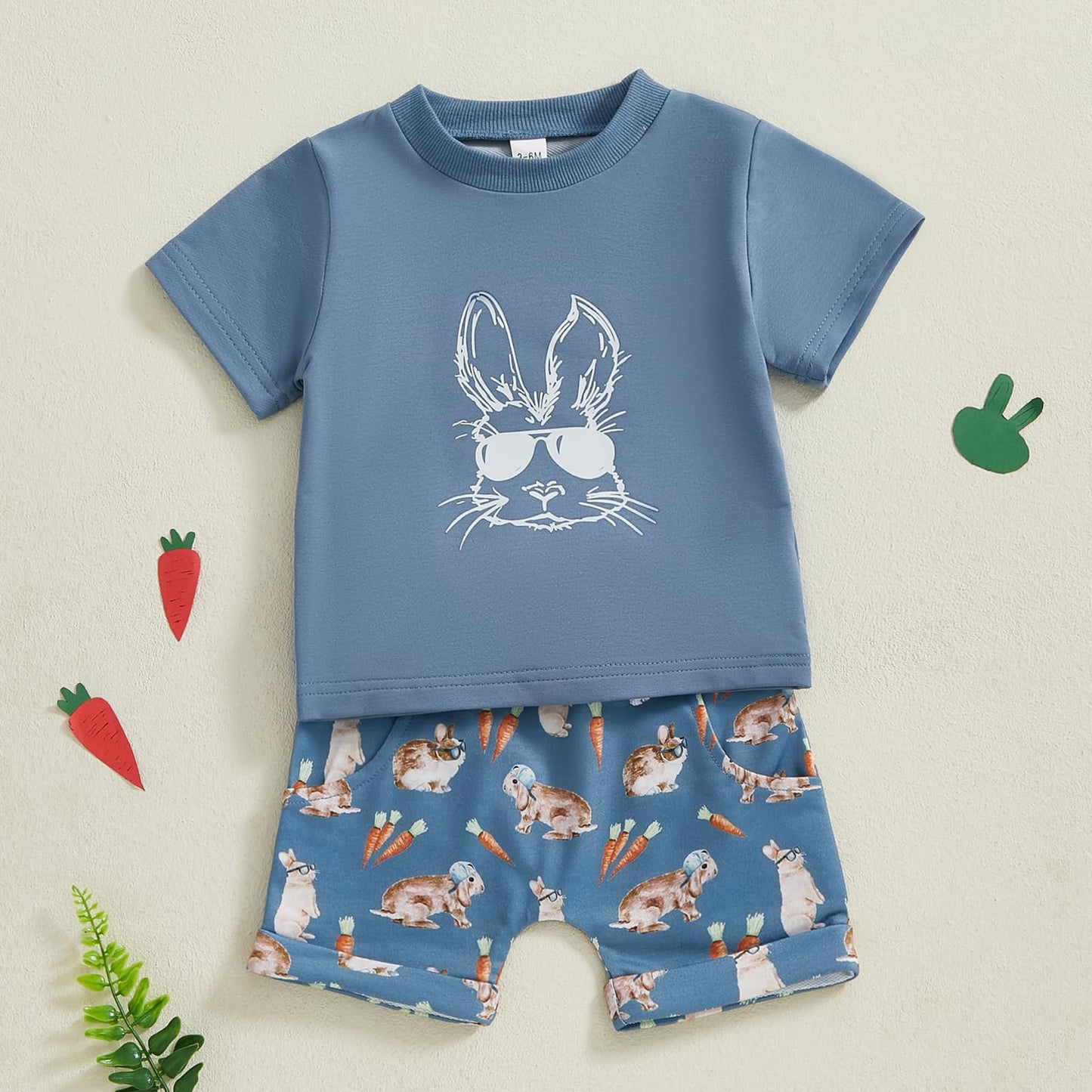 Süßes Osterhasen-Set – Kleinkinder-Hase-Shirt & Shorts für Jungen & Mädchen