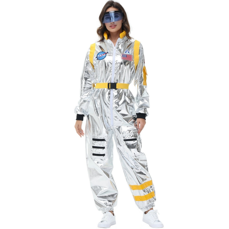 Weltraumpilot-Astronautenkostüm für Erwachsene und Kinder, Party, Halloween, Karneval, Outfit-Set