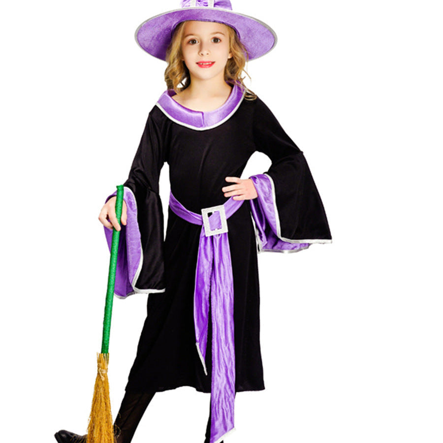 Lila Mondhexen-Halloweenkostüm für Mädchen