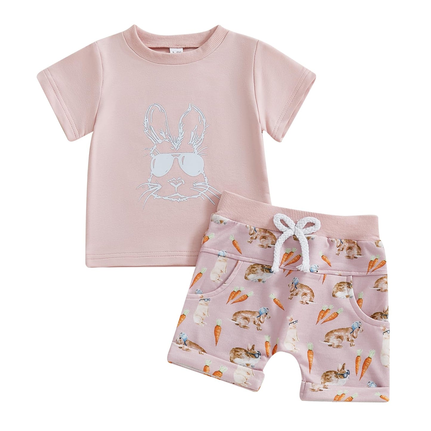 Süßes Osterhasen-Set – Kleinkinder-Hase-Shirt & Shorts für Jungen & Mädchen