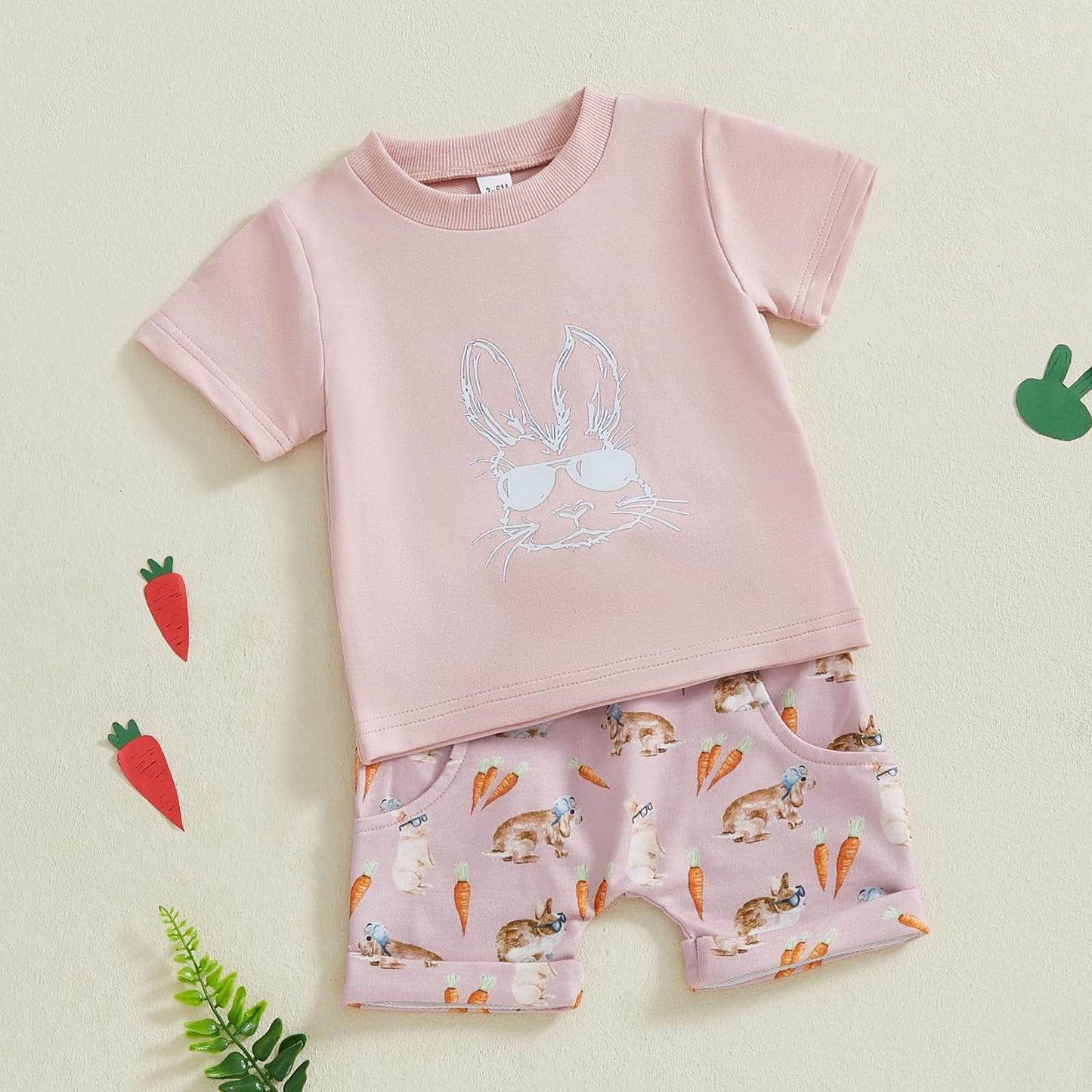 Süßes Osterhasen-Set – Kleinkinder-Hase-Shirt & Shorts für Jungen & Mädchen