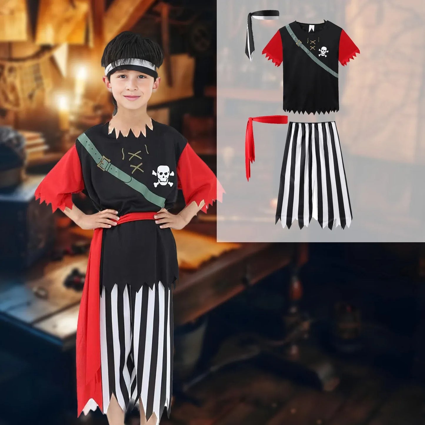 Boys Renegade Pirate Costume Role Play Costume Deluxe Halloween Pretend Roleplay Themed Party