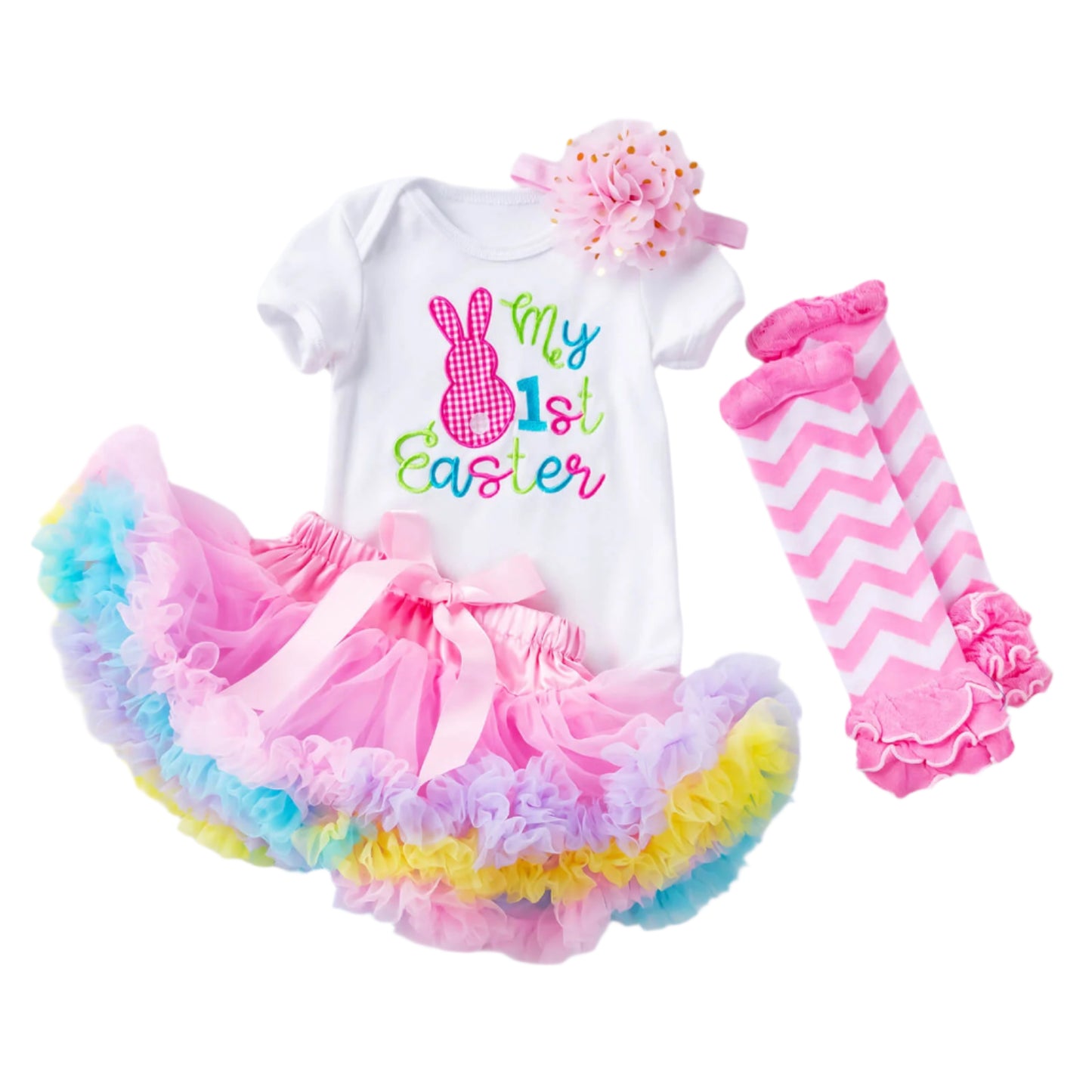 Osterhasen-Kostümset für Babymädchen – Samt-Stirnband und abnehmbares Tutu, 0–12 Monate