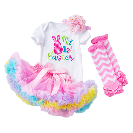 Osterhasen-Kostümset für Babymädchen – Samt-Stirnband und abnehmbares Tutu, 0–12 Monate