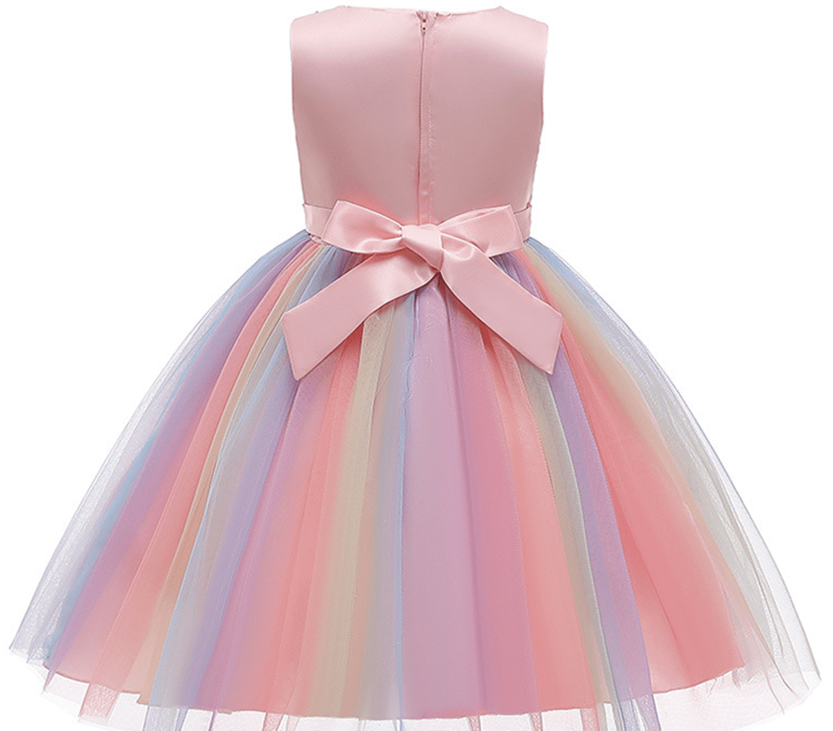 Paillettenkleid für Blumenmädchen zum Ostern – Regenbogen-Tutu-Prinzessinnen-Geburtstagsparty und Festzugskleid für Mädchen im Alter von 3–9 Jahren
