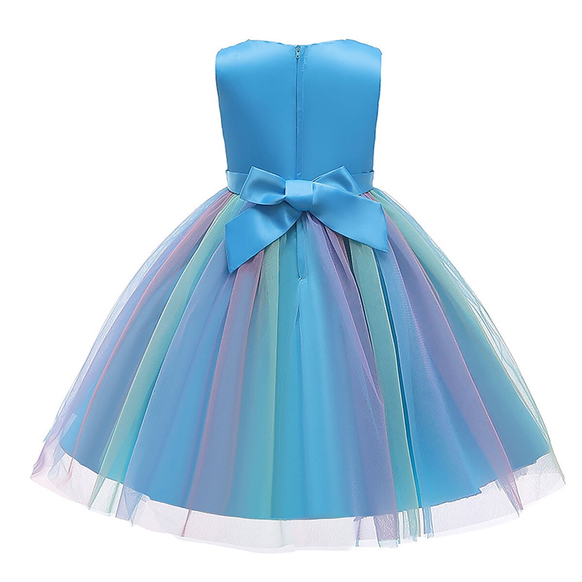 Paillettenkleid für Blumenmädchen zum Ostern – Regenbogen-Tutu-Prinzessinnen-Geburtstagsparty und Festzugskleid für Mädchen im Alter von 3–9 Jahren