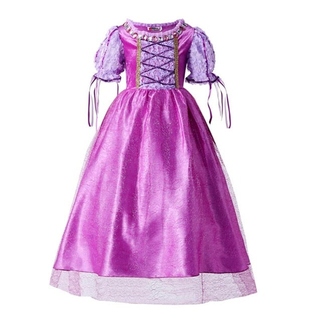 Girls Princess Dress Longest Hair Princess Outfit Fairy Tales Cosplay Costume