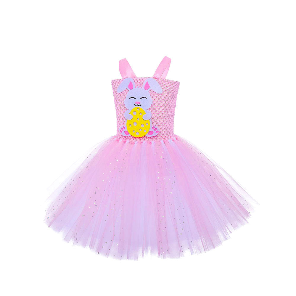 Mädchen Osterkleid Niedliches Häschenkostüm Rosa Kleid mit Stirnband 2-teilig Anzug für Partys