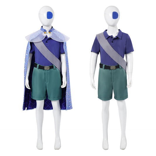 Boys Earth Commissioner Elio Costume Shorts Pants Belt Cloak Blindfold Full Set Halloween Costume