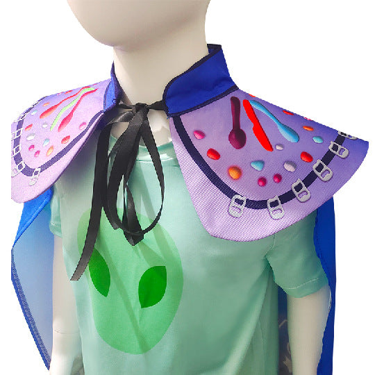 Boys Earth Commissioner Elio Cosplay Tops Shorts Cloak Halloween Costume