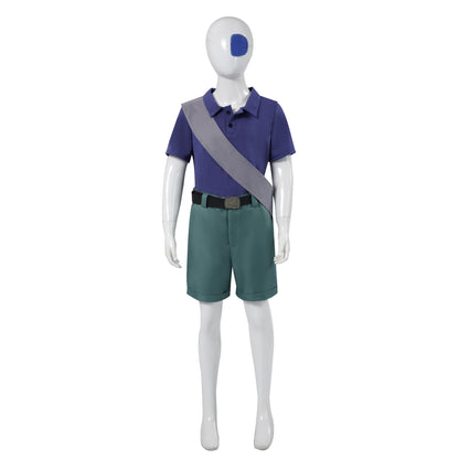 Boys Earth Commissioner Elio Costume Shorts Pants Belt Cloak Blindfold Full Set Halloween Costume