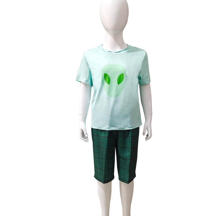 Boys Earth Commissioner Elio Cosplay Tops Shorts Cloak Halloween Costume