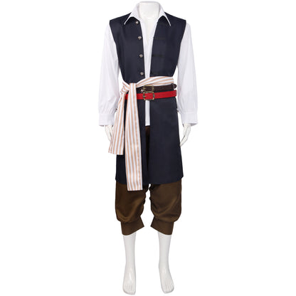 Mens Pirates Cosplay Costume Pirate Jack Outfit Coat with Belt Cosplay Props Halloween