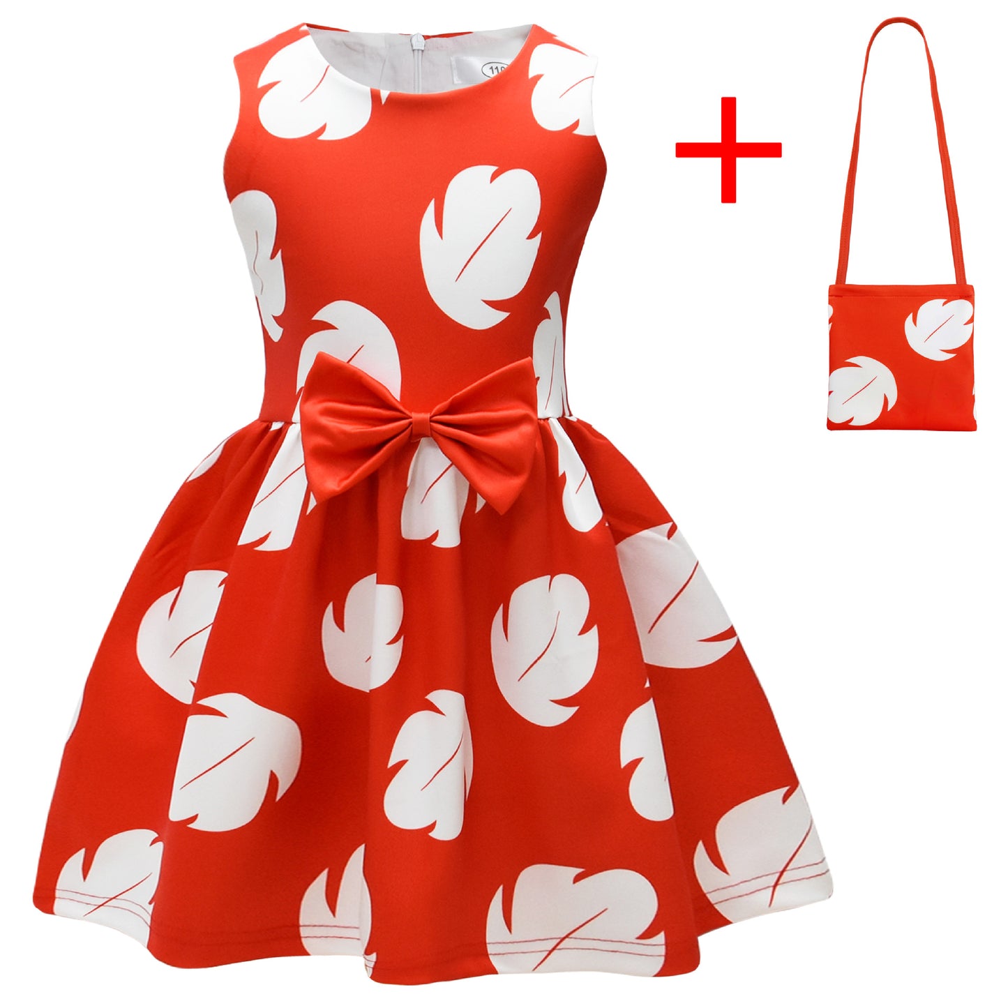 Hawaiian Little Girls Costume Dress with Bag Toddler Halloween Party Cosplay Outfit
