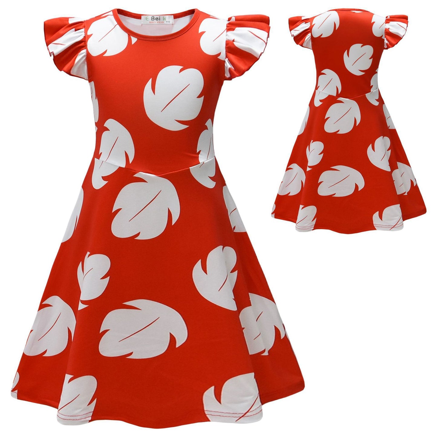 Lilo Pelekai Costume for Girls Red Leaf Hawaiian Dress Lilo Dress for Girls Christmas Costume