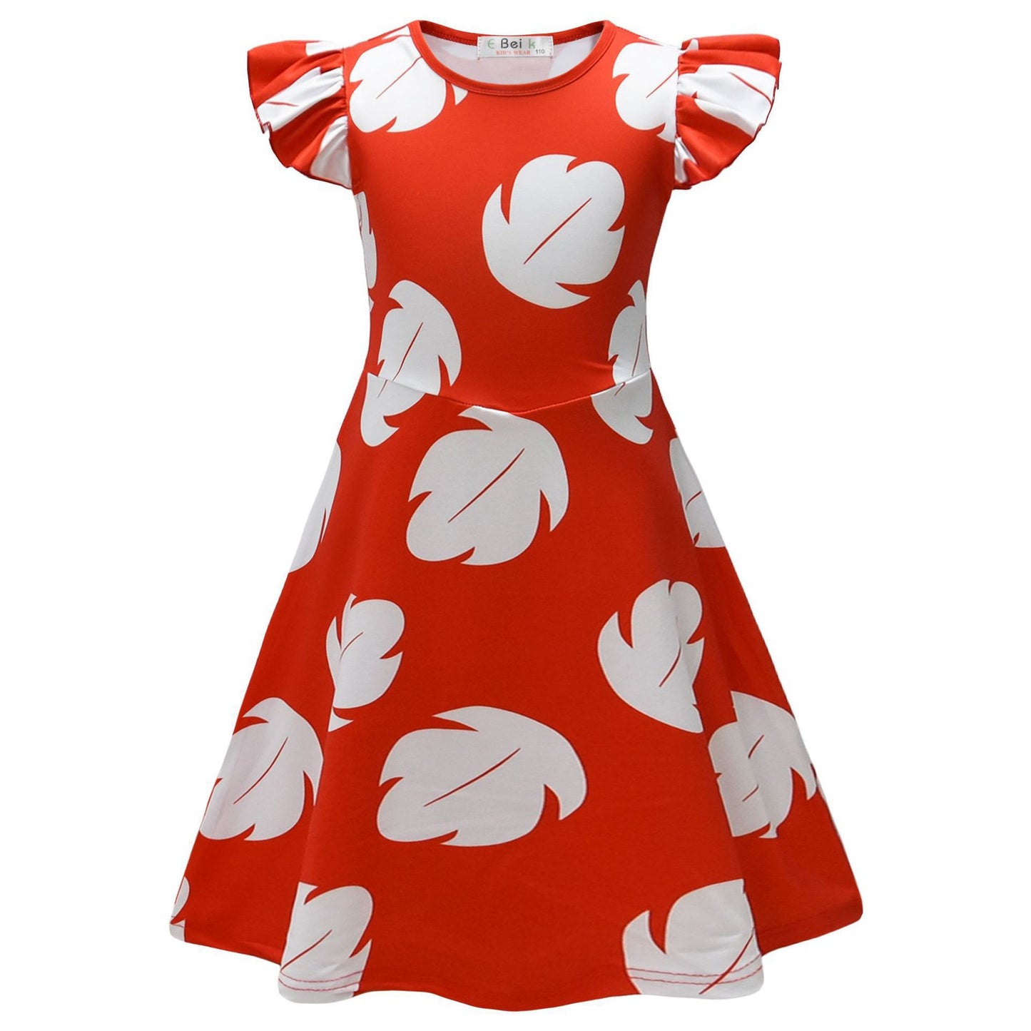 Lilo Pelekai Costume for Girls Red Leaf Hawaiian Dress Lilo Dress for Girls Christmas Costume