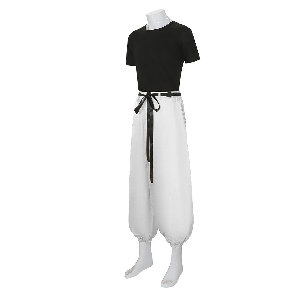 Mens Anime Touji Fushiguro Cosplay Costume Short Sleeve Top Pant Outfit Fushiguro Toji Cosplay Suit Halloween Costume
