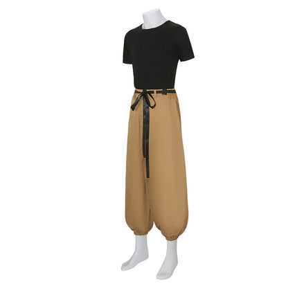 Mens Anime Touji Fushiguro Cosplay Costume Short Sleeve Top Pant Outfit Fushiguro Toji Cosplay Suit Halloween Costume