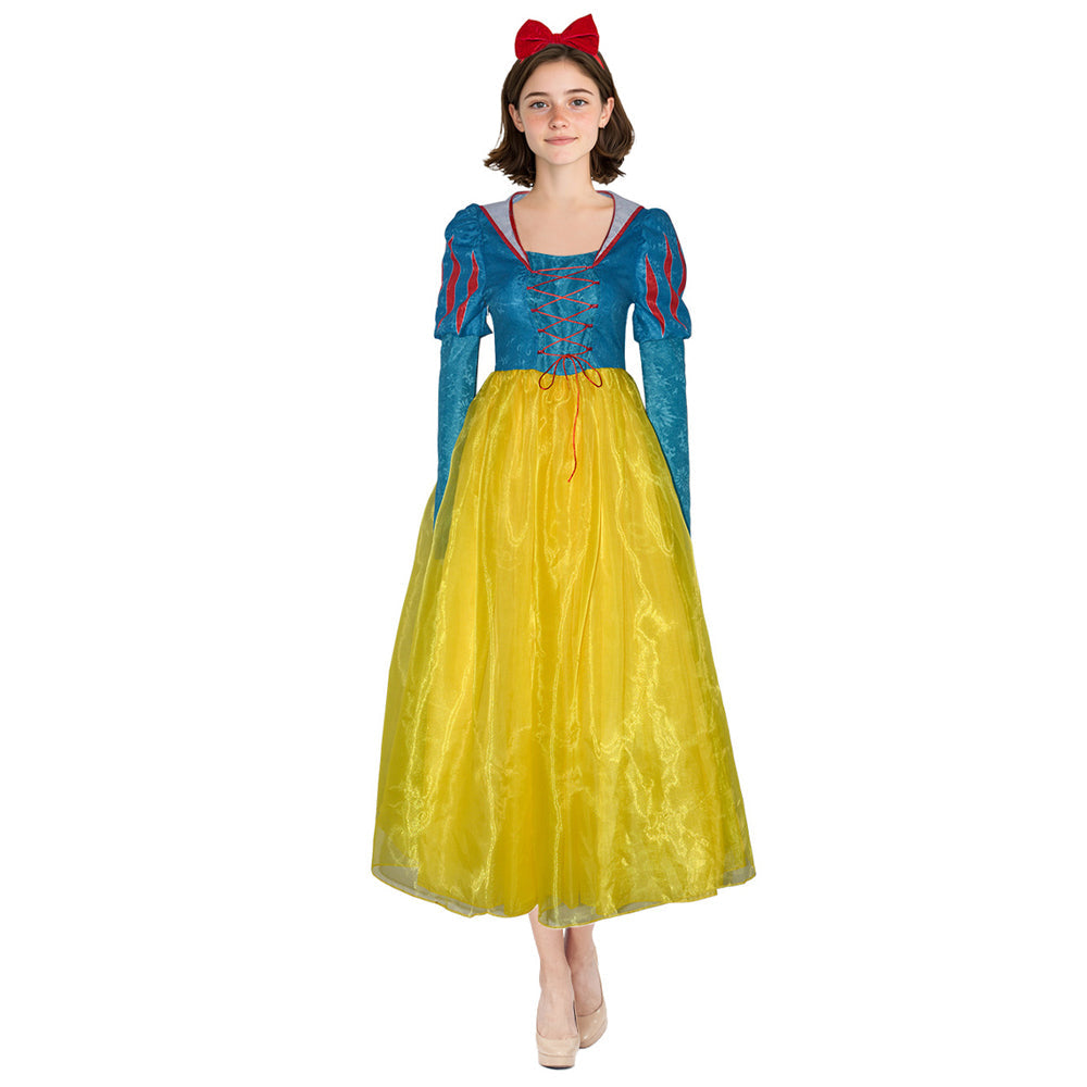 Women Princess Dress Long Sleeve Maxi Dress Elegant Costume for Adult