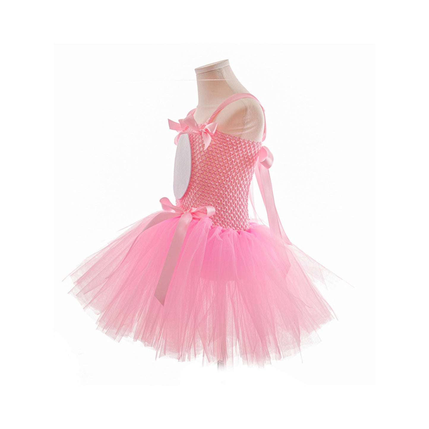 Sprifallbaby Osterhasen-Kostüm für Kinder, Mädchen, Tüll-Patchwork-Unterkleid, Stirnband, Halsband, Schwanz, für 1–12 Jahre