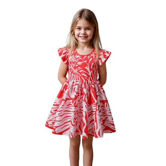 Girls Lilo Pelekai Classic Halloween Red Leaf Fancy Cosplay Costume