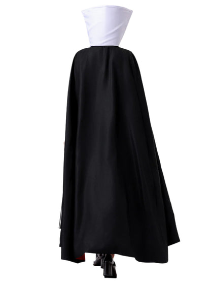 Women Queen Costume Purple Dress with Black Cape and Crown Full Set for Themed Party