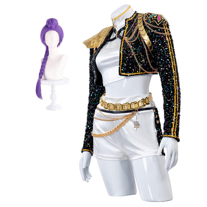 Pop Stars Costume Golden Black White Dance Outfit Stage Performance Suit