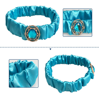 Kids Princess Jasmine Costume Halloween 4-pieces Full Set Cosplay Dress