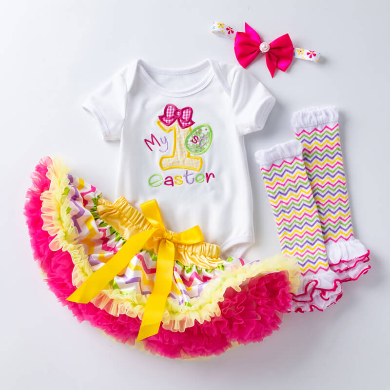 Osterhasen-Kostümset für Babymädchen – Samt-Stirnband und abnehmbares Tutu, 0–12 Monate