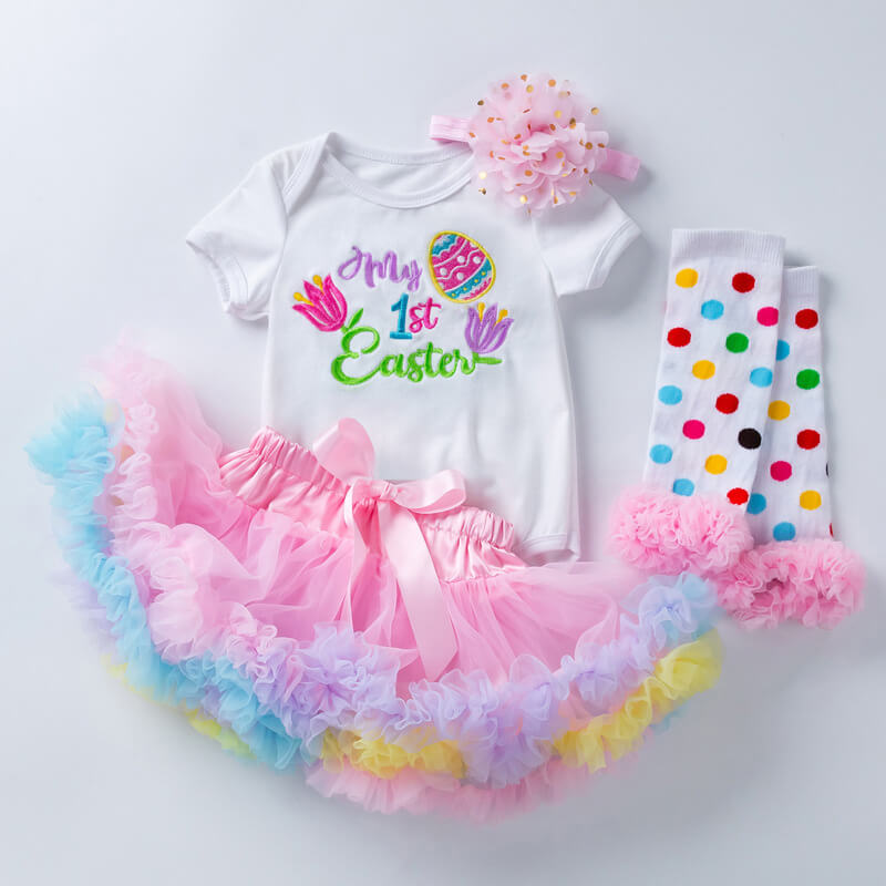 Osterhasen-Kostümset für Babymädchen – Samt-Stirnband und abnehmbares Tutu, 0–12 Monate